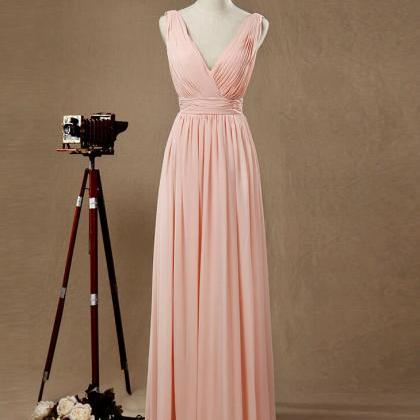 Chiffon Bridesmaid Dress, A-line Princess Double..