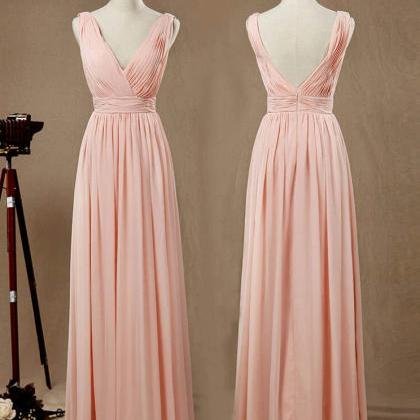 Chiffon Bridesmaid Dress, A-line Princess Double..