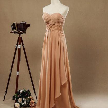 Taupe Sweetheart Chiffon Bridesmaid Dresses With..